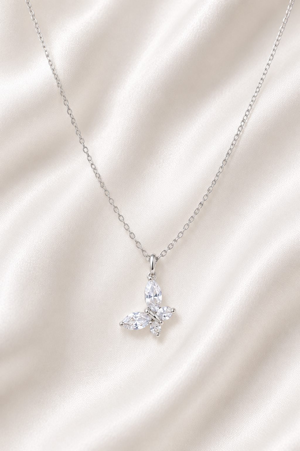 Reeva Flutter Spark Necklace-925 Sterling Silver