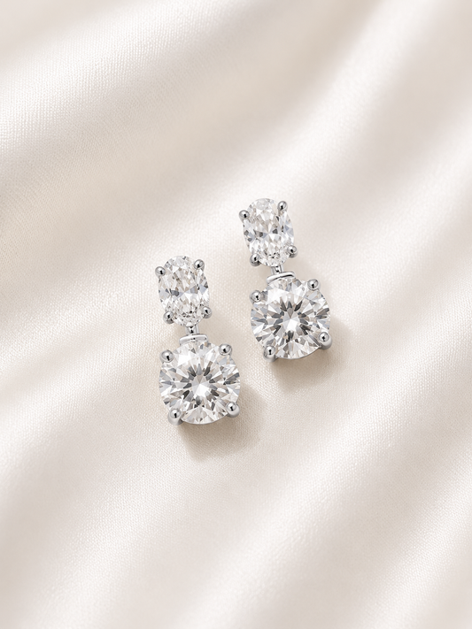 Luna Sparkle Drop Earrings – 925 Sterling Silver