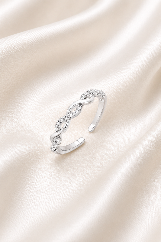 Reeva Twisted Adjustable Ring – 925 Sterling Silver
