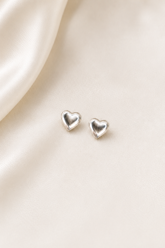 Sweetheart Stud Earrings – 925 Sterling Silver