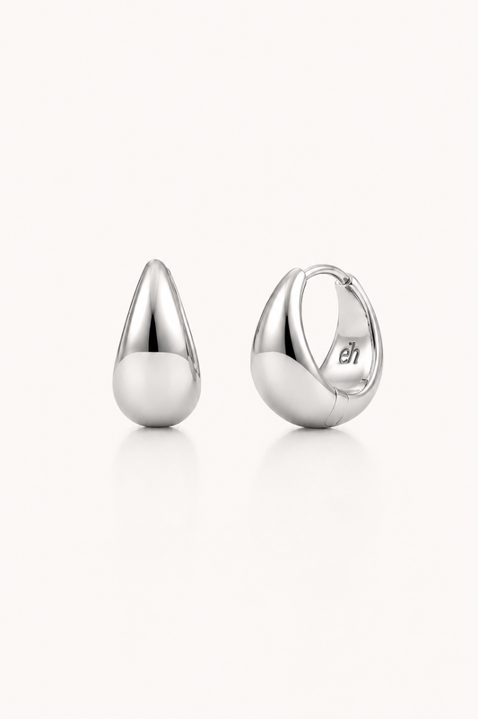 Teardrop Hoop Earrings – 925 Sterling Silver