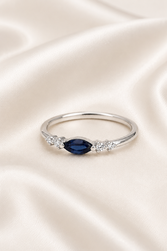 Reeva Midnight Marquise Ring-925 Sterling Silver