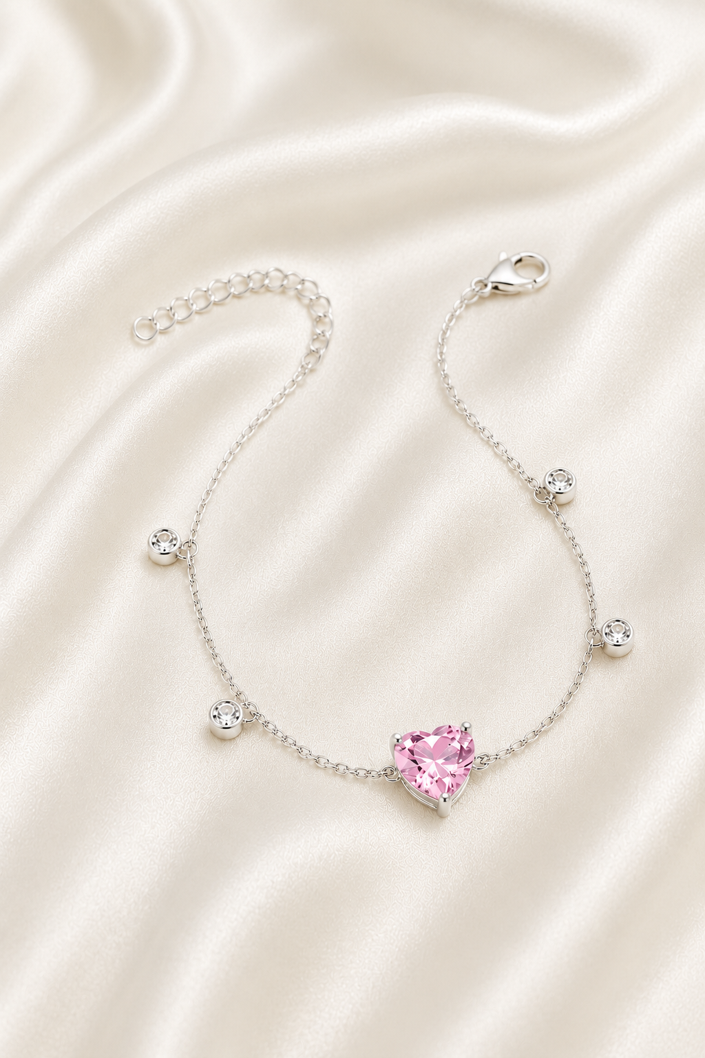 Reeva Blush Heart  Bracelet – 925 Sterling Silver